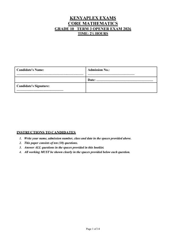 Preview page Grade-10-Core-Mathematics-September-Assessment-Examination-2026_6722_0.jpg