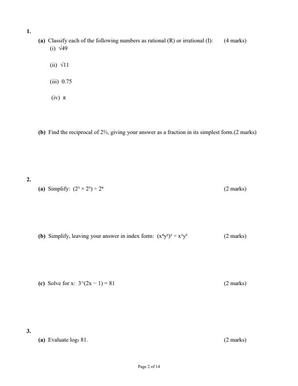Preview page Grade-10-Core-Mathematics-September-Assessment-Examination-2026_6722_1.jpg