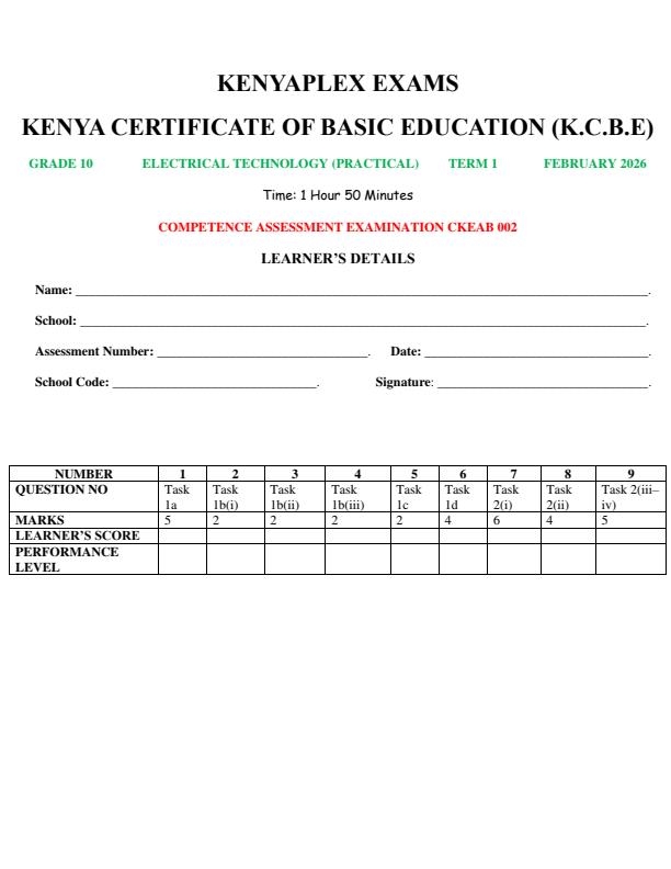 Preview page Grade-10-Electrical-Technology-Practical-Mid-Term-1-Exam-2026_5153_0.jpg