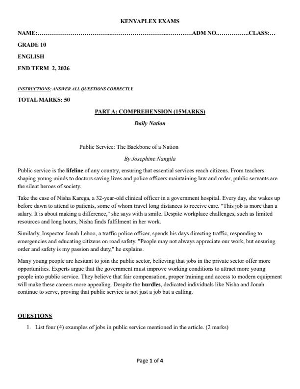Preview page Grade-10-English-July-Assessment-Examination-2026_6397_0.jpg