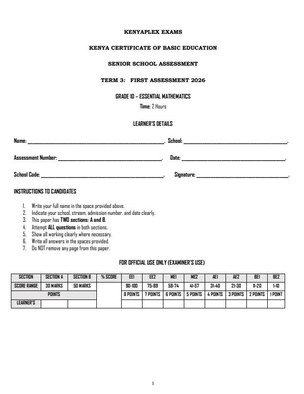 Preview page Grade-10-Essential-Mathematics-Term-3-Opener-Exam-2026_6568_0.jpg