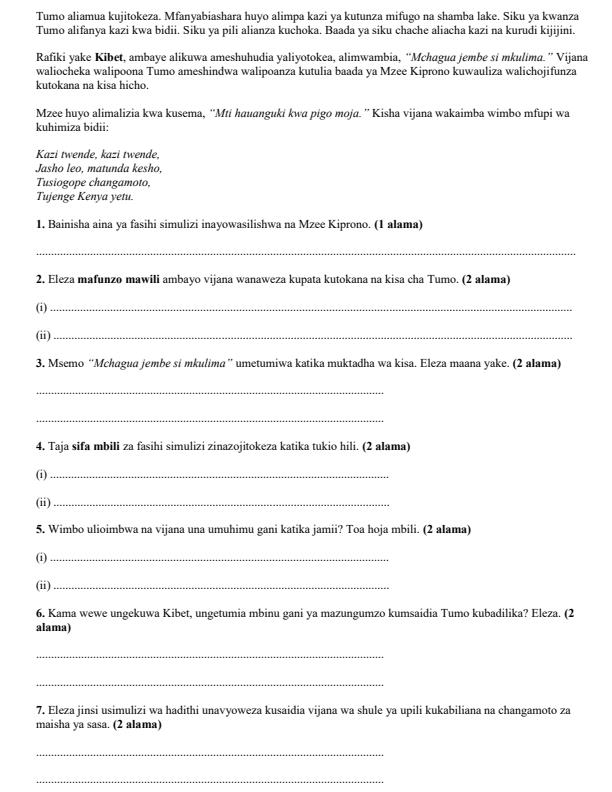 Preview page Grade-10-Fasihi-ya-Kiswahili-End-Term-3-Exam-2026_6944_1.jpg
