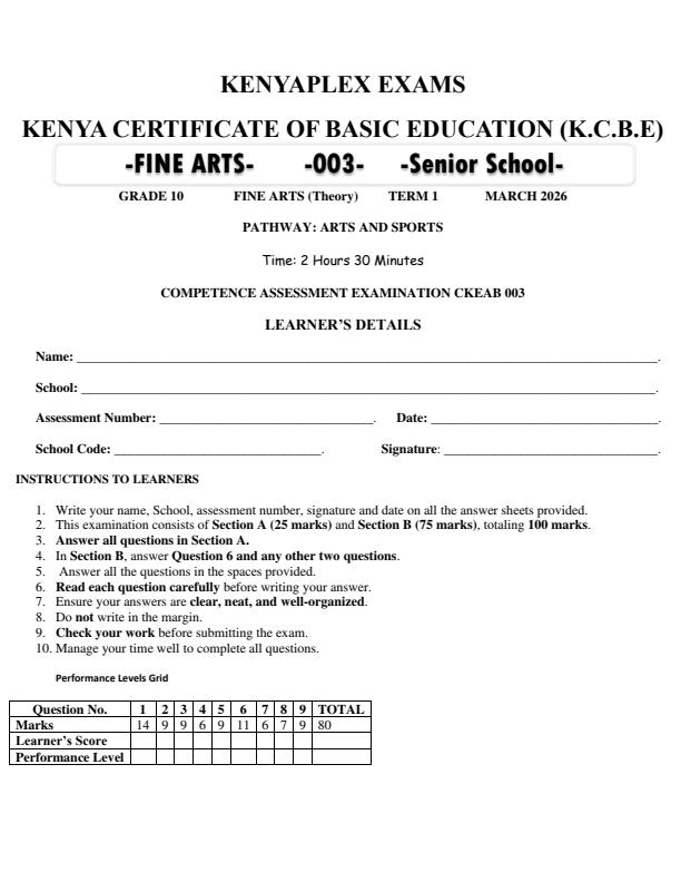 Preview page Grade-10-Fine-Arts-End-Term-1-Exam-2026_5424_0.jpg