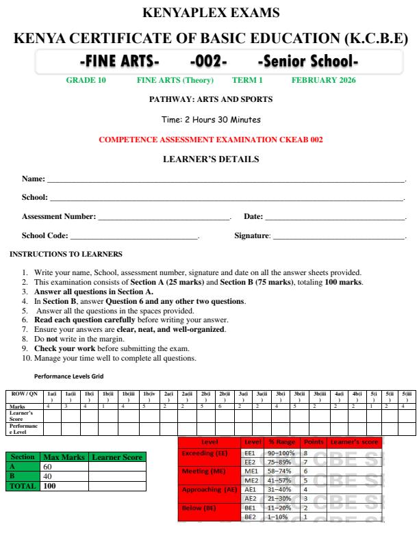 Preview page Grade-10-Fine-Arts-Mid-Term-1-Exam-2026_5156_0.jpg