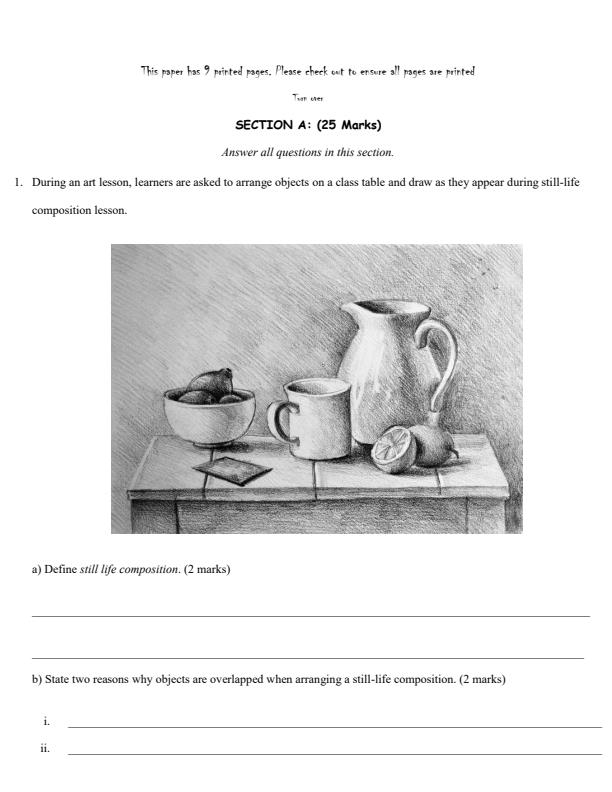 Preview page Grade-10-Fine-Arts-Opener-Exam-Term-1-2026_5027_1.jpg