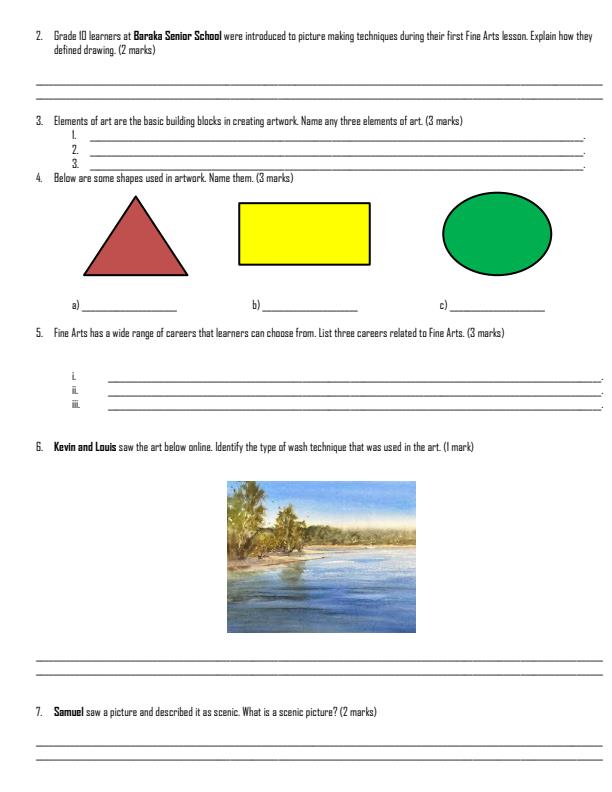 Preview page Grade-10-Fine-Arts-Term-2-Opener-Exam-2026_5656_1.jpg