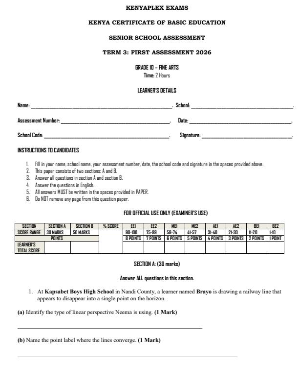 Preview page Grade-10-Fine-Arts-Term-3-Opener-Exam-2026_6570_0.jpg