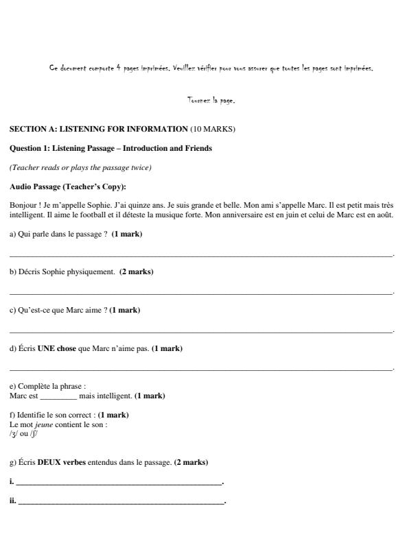 Preview page Grade-10-French-End-Term-1-Exam-2026_5425_1.jpg