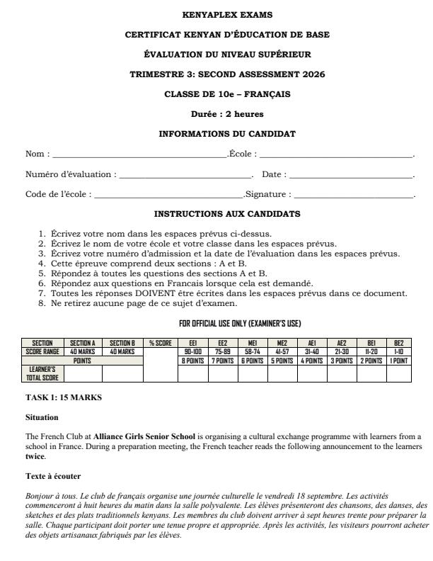 Preview page Grade-10-French-End-Term-3-Exam-2026_6946_0.jpg