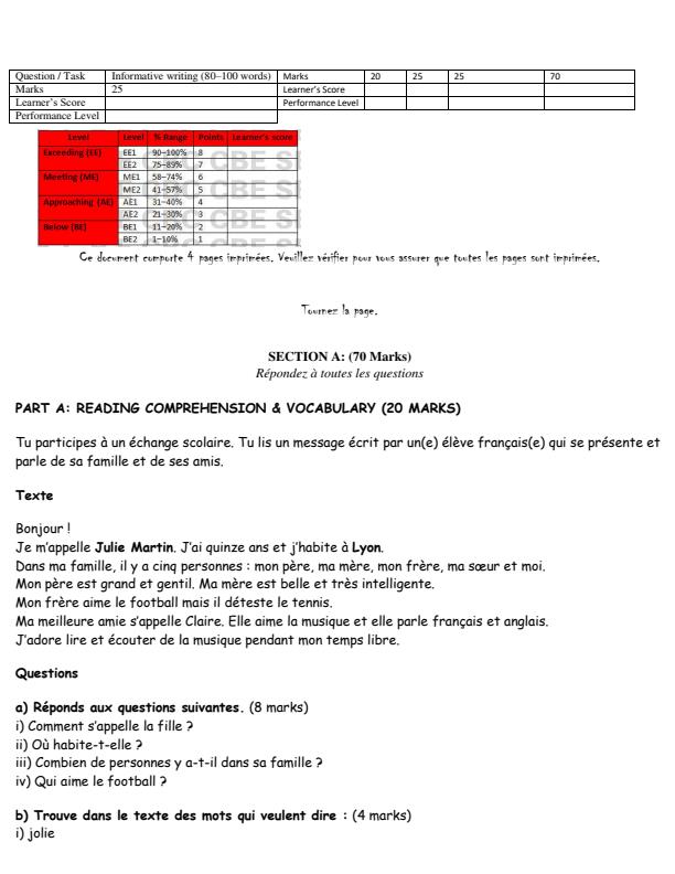 Preview page Grade-10-French-Mid-Term-1-Exam-2026_5158_1.jpg