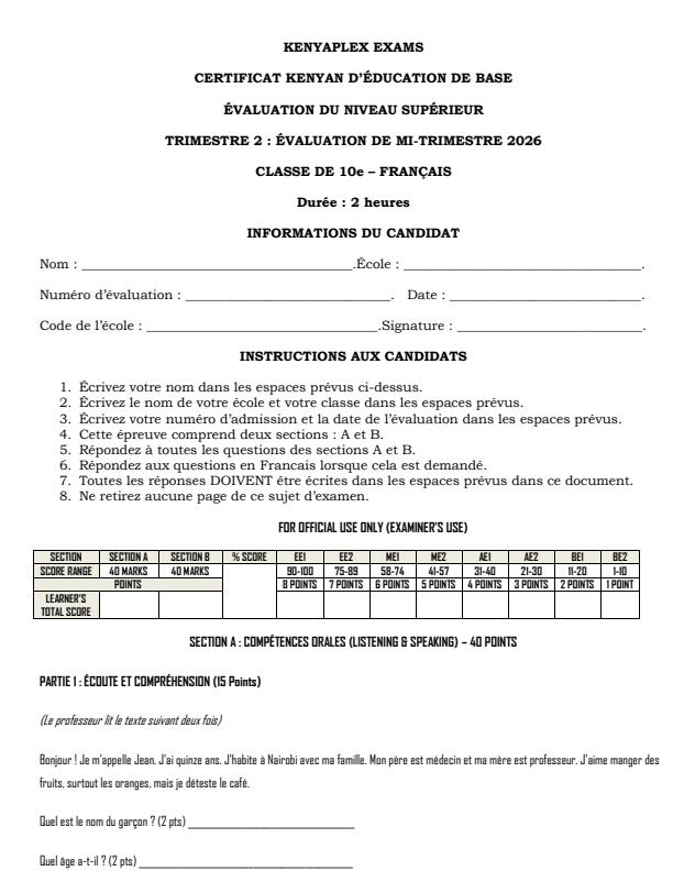 Preview page Grade-10-French-Mid-Term-2-Exam-2026_5940_0.jpg