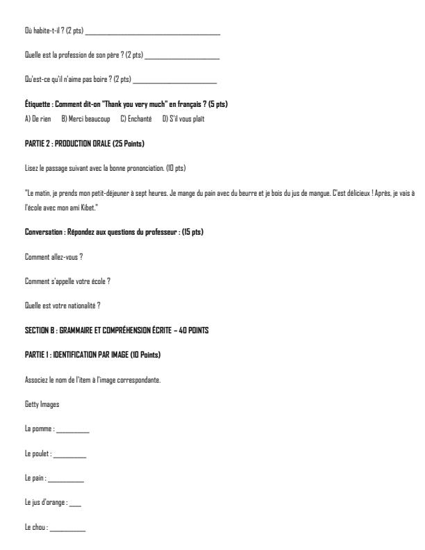 Preview page Grade-10-French-Mid-Term-2-Exam-2026_5940_1.jpg