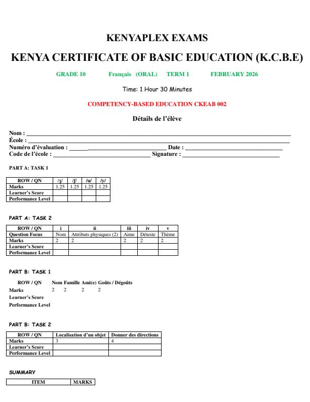 Preview page Grade-10-French-Oral-Mid-Term-1-Exam-2026_5159_0.jpg