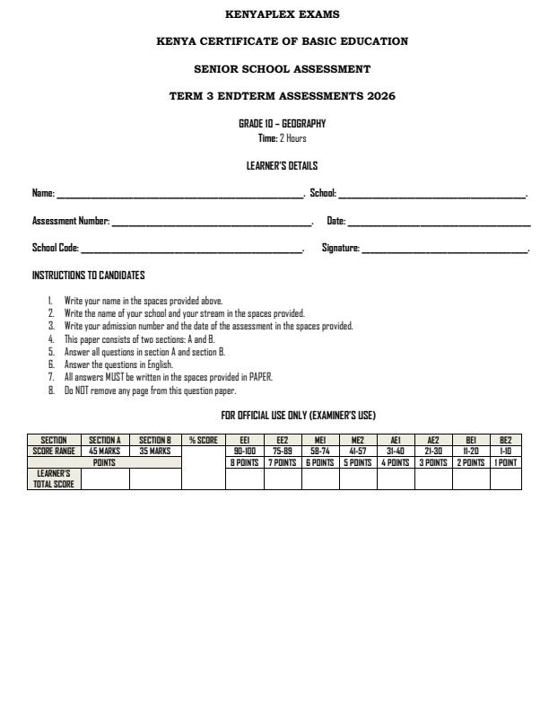 Preview page Grade-10-Geography-End-Term-3-Set-2-Exam-2026_7020_0.jpg