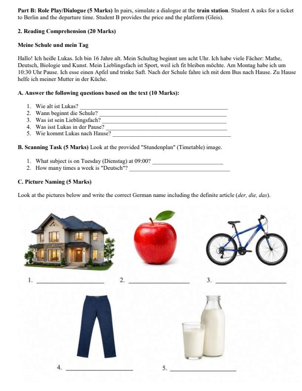 Preview page Grade-10-German-Term-3-Opener-Exam-2026_6574_1.jpg