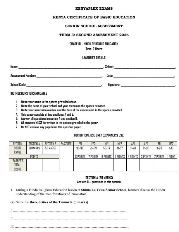 Preview page Grade-10-Hindu-Religious-Education-End-Term-3-Exam-2026_6952_0.jpg