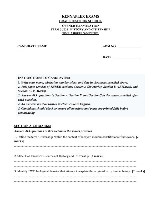 Preview page Grade-10-History-and-Citizenship-September-Assessment-Examination-2026_6726_0.jpg
