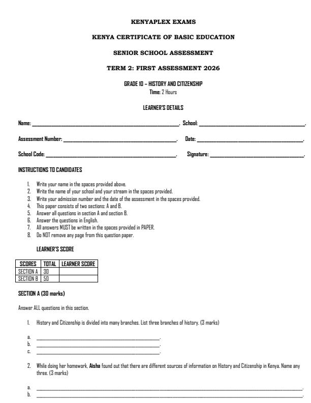 Preview page Grade-10-History-and-Citizenship-Term-2-Opener-Exam-2026_5661_0.jpg