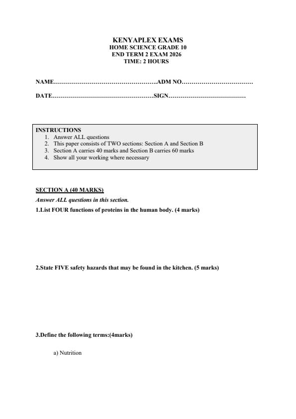 Preview page Grade-10-Home-Science-July-Assessment-Examination-2026_6344_0.jpg