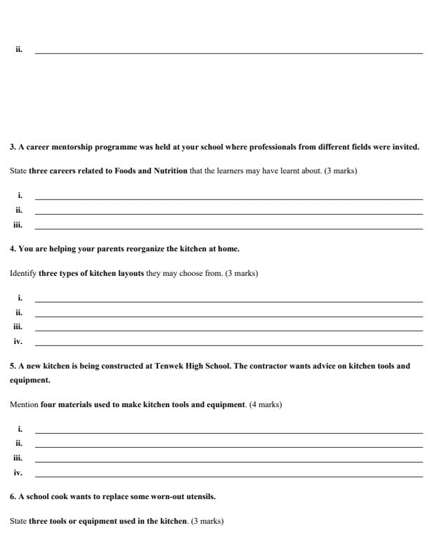 Preview page Grade-10-Home-Science-Opener-Exam-Term-1-2026_5033_2.jpg