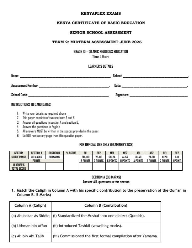 Preview page Grade-10-Islamic-Religious-Education-mid-Term-2-Exam-2026_5947_0.jpg