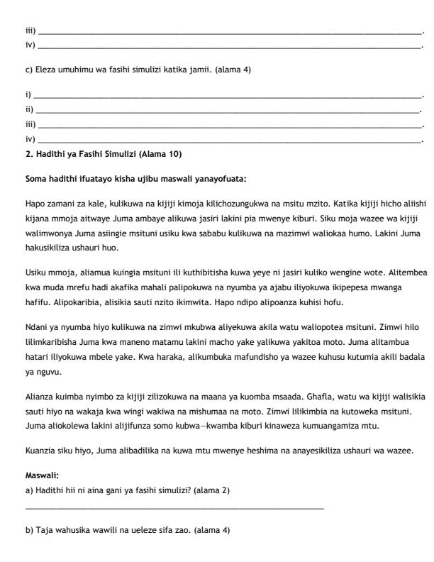 Preview page Grade-10-Kiswahili--Fasihi-Mid-Term-2-Exam-2026_5937_1.jpg