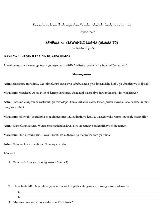 Preview page Grade-10-Kiswahili-na-Fasihi-End-Term-1-Exam-2026_5434_1.jpg