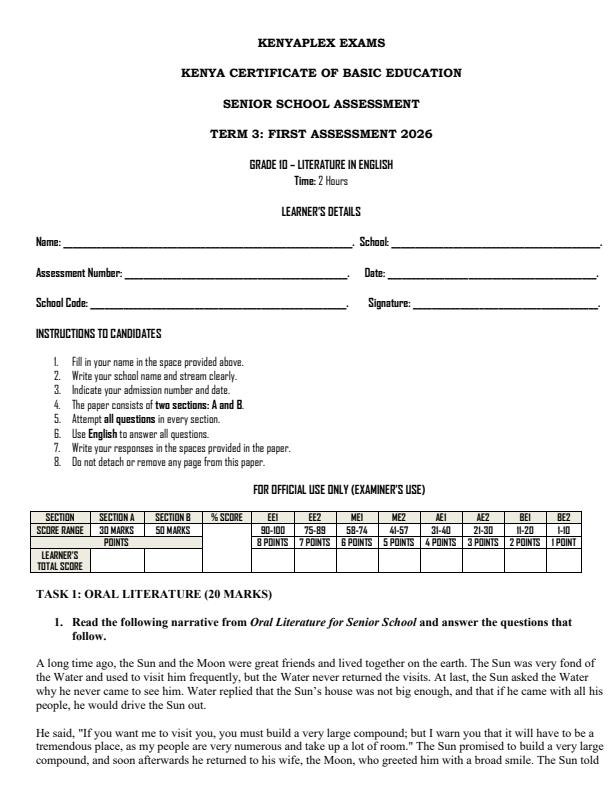 Preview page Grade-10-Literature-in-English-Term-3-Opener-Exam-2026_6581_0.jpg