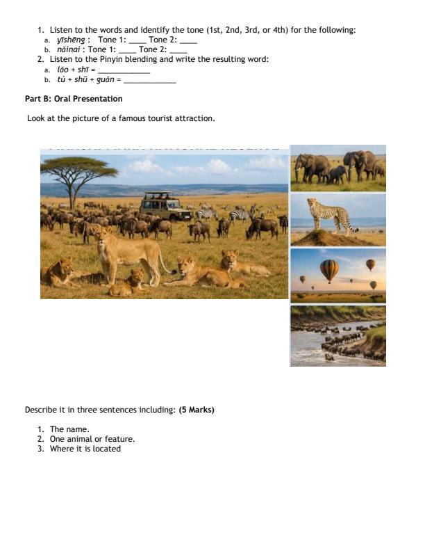 Preview page Grade-10-Mandarin-Term-3-Opener-Exam-2026_6582_1.jpg