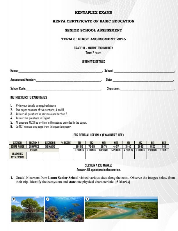 Preview page Grade-10-Marine-Technology-Term-3-Opener-Exam-2026_6583_0.jpg