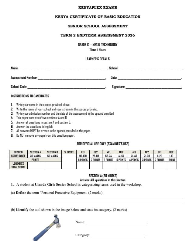 Preview page Grade-10-Metal-Technology-End-Term-2-Exam-2026_6157_0.jpg