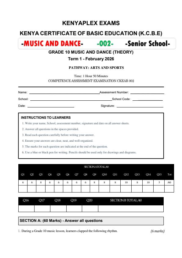 Preview page Grade-10-Music-and-Dance-Mid-Term-1-Exam-2026_5183_0.jpg