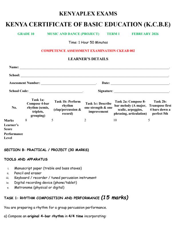 Preview page Grade-10-Music-and-Dance-Project-Mid-Term-1-Exam-2026_5184_0.jpg