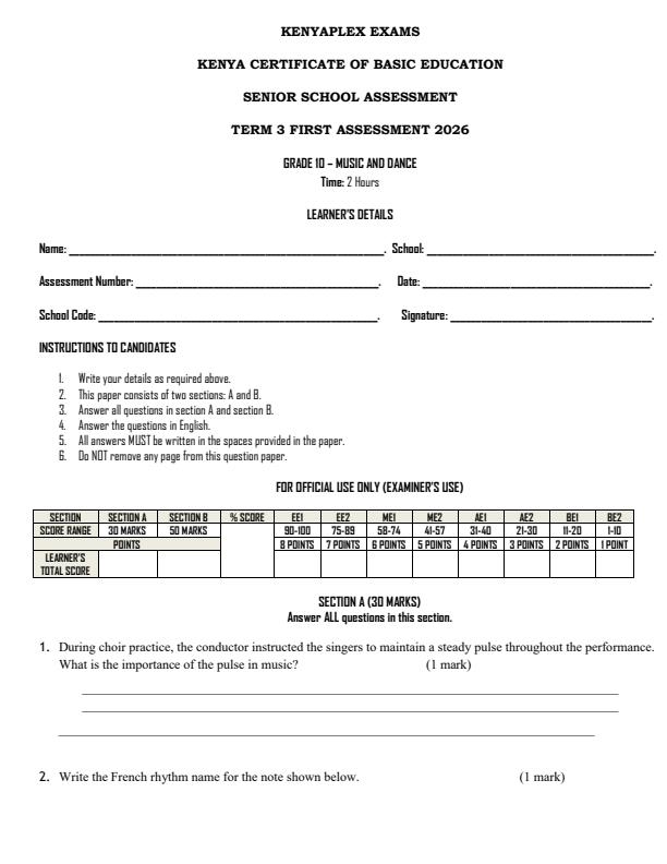 Preview page Grade-10-Music-and-Dance-Term-3-Opener-Exam-2026_6586_0.jpg