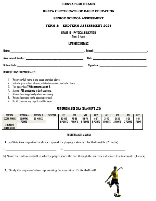 Preview page Grade-10-Physical-Education-End-Term-3-Set-2-Exam-2026_7033_0.jpg