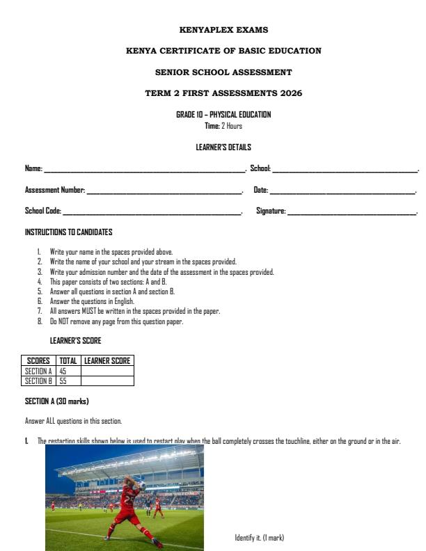 Preview page Grade-10-Physical-Education-Term-2-Opener-Exam-2026_5672_0.jpg