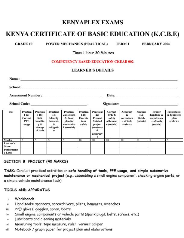 Preview page Grade-10-Power-Mechanics-Project-Mid-Term-1-Exam-2026_5188_0.jpg