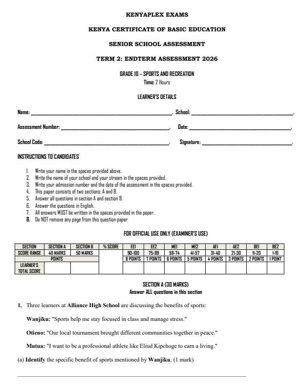 Preview page Grade-10-Sports-and-Recreation-End-Term-2-Exam-2026_6161_0.jpg