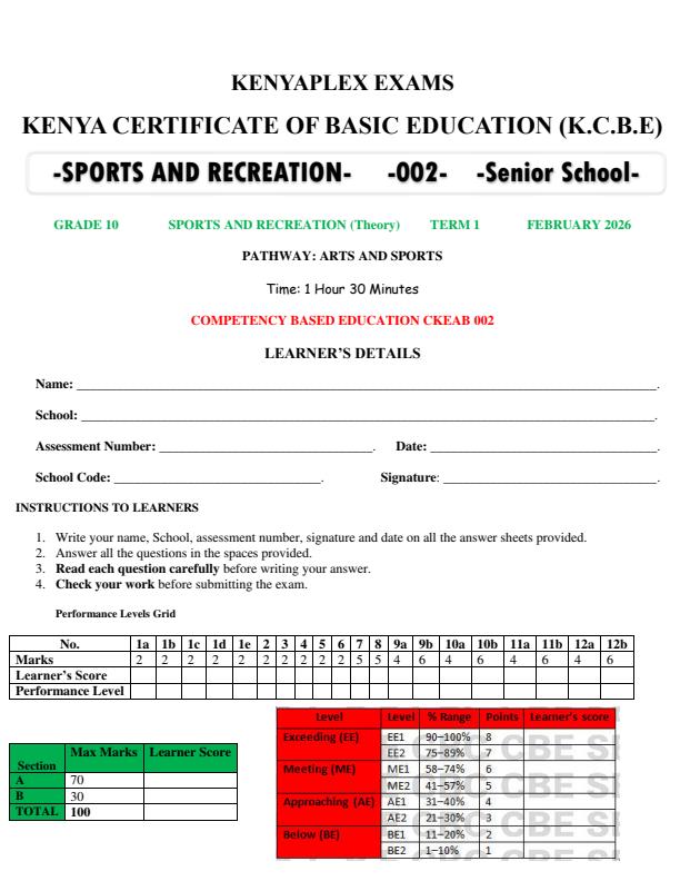 Preview page Grade-10-Sports-and-Recreation-Mid-Term-1-Exam-2026_5189_0.jpg