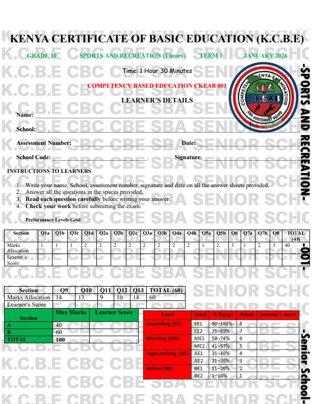 Preview page Grade-10-Sports-and-Recreation-Opener-Exam-Term-1-2026_5042_0.jpg