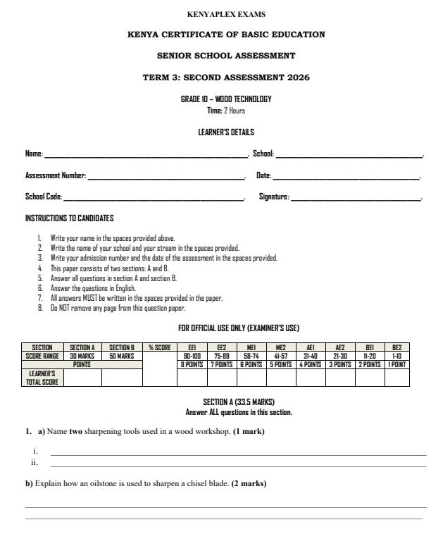 Preview page Grade-10-Wood-Technology-End-Term-3-Exam-2026_6962_0.jpg