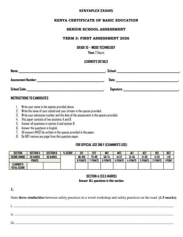 Preview page Grade-10-Wood-Technology-Term-3-Opener-Exam-2026_6592_0.jpg