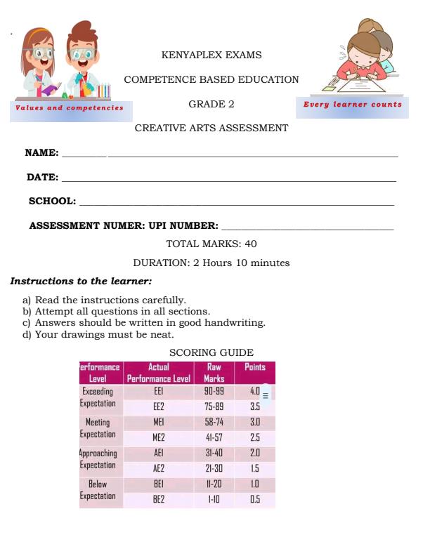 Preview page Grade-2-Creative-Activities-End-of-Term-2-Exam-2025_4340_0.jpg