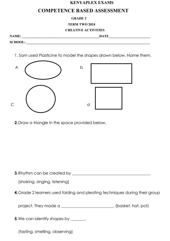 Preview page Grade-2-Creative-Arts-End-of-May-Assessment-Test-2024_2564_0.jpg