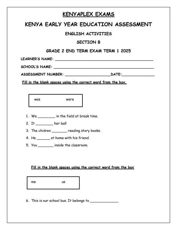 Preview page Grade-2-English-Activities-End-of-Term-1-Examination-2025_3758_0.jpg