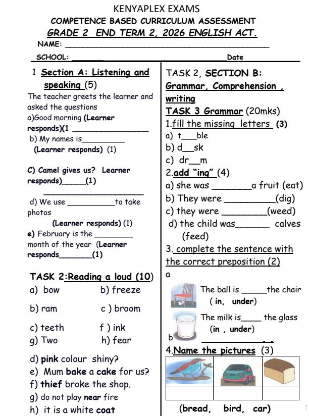 Preview page Grade-2-English-Activities-July-Assessment-Examination-2026_6311_0.jpg