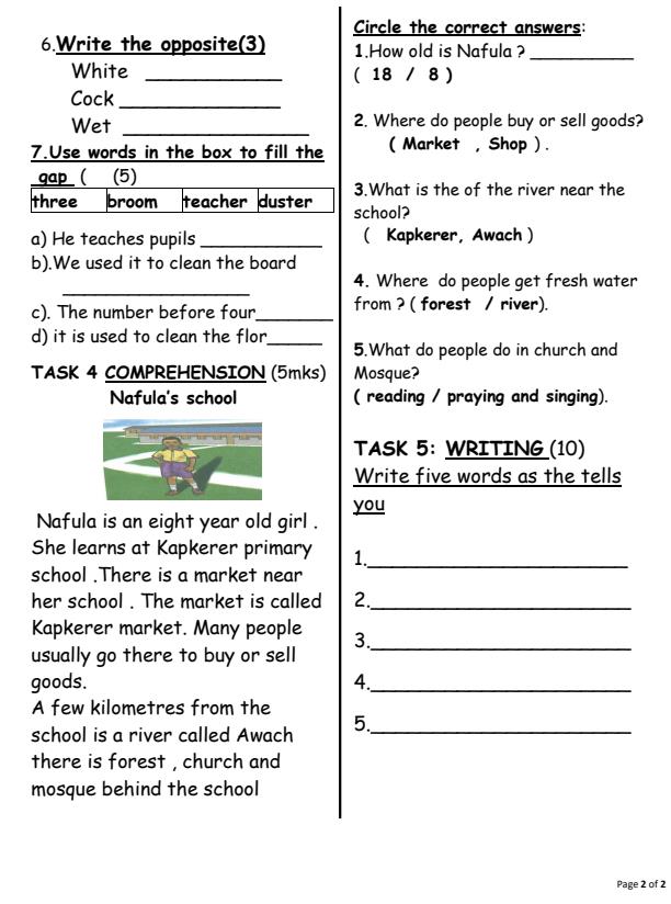 Preview page Grade-2-English-Activities-July-Assessment-Examination-2026_6311_1.jpg