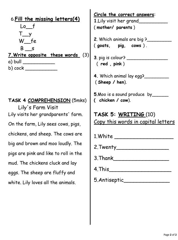 Preview page Grade-2-English-Activities-September-Assessment-Examination-2026_6693_1.jpg