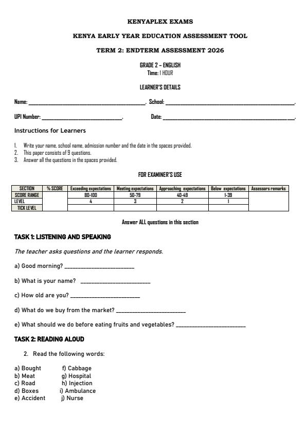 Preview page Grade-2-English-End-Term-2-Exam-2026_6019_0.jpg