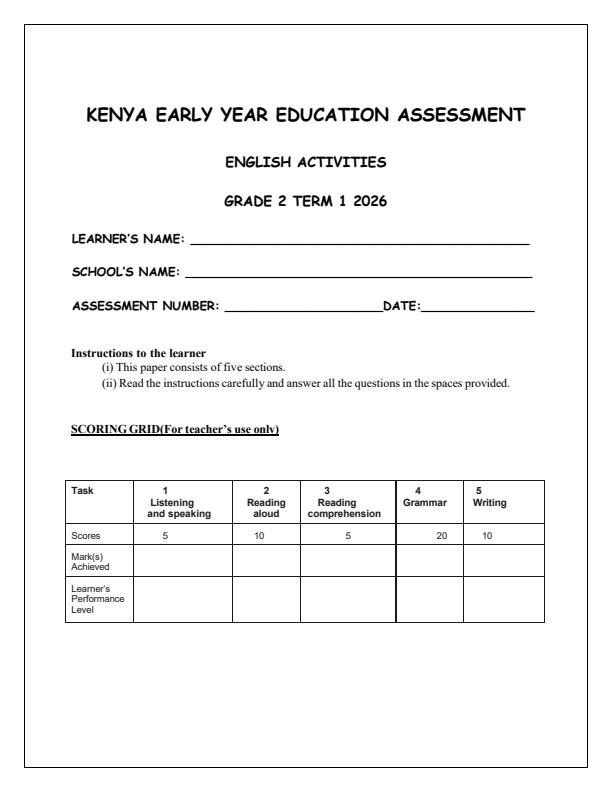 Preview page Grade-2-English-Opener-Exam-Term-1-2026_4937_0.jpg